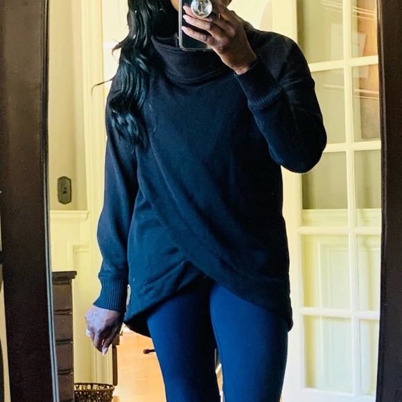 Carbon38 Carbon 38 Black Funnel Neck Tulip Hem Jacket Small - Picture 5 of 5